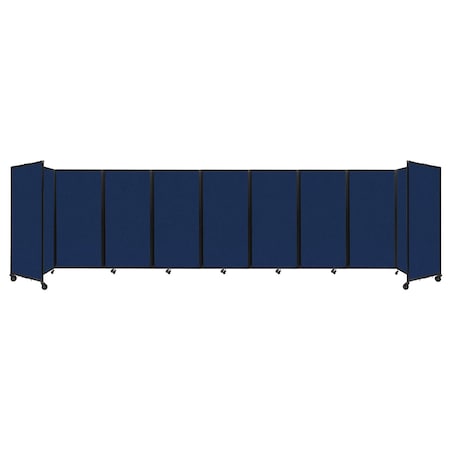 Versare Room Divider 360 Folding Portable Partition 25' x 6' Navy Blue Fabric 1172903